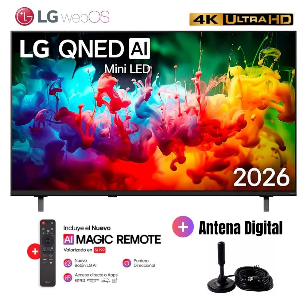 Televisor Smart TV 75'' LG QNED MiniLED UHD 4K WebOS 75QNED65BSA 2026 - Antena Digital