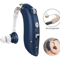 AURICULAR AUDIFONO AMPLIFICADOR SORDERA sordo RECARGABLE AZUL 72 HORAS