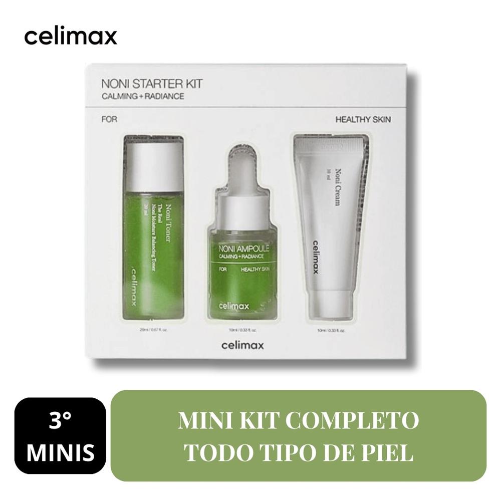 Mini Set Rutina Nutritiva Completa Todo Tipo Piel - Celimax The Real Noni Starter Kit 3minis