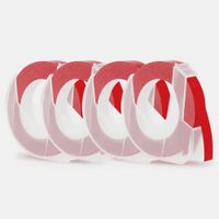 4 rollos adhesivo de relieve color rojo embossing 9mm 3 metros para B90