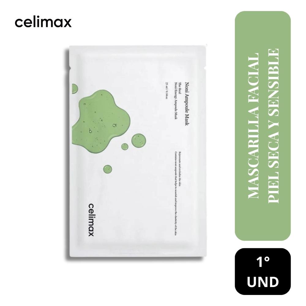 Mascarilla Facial Piel Seca y Sensible - Celimax The Real Noni Energy Ampoule Mask 1und