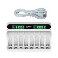 Cargador Inteligente de Pilas Baterías Recargables 8 Puestos AA AAA