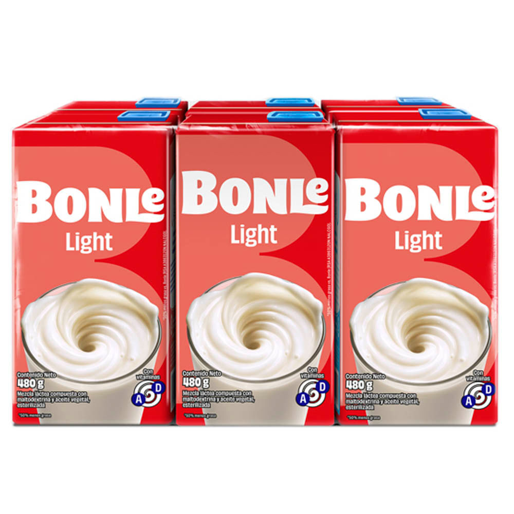 Mezcla Láctea Light BONLÉ Caja 480g Paquete 6un