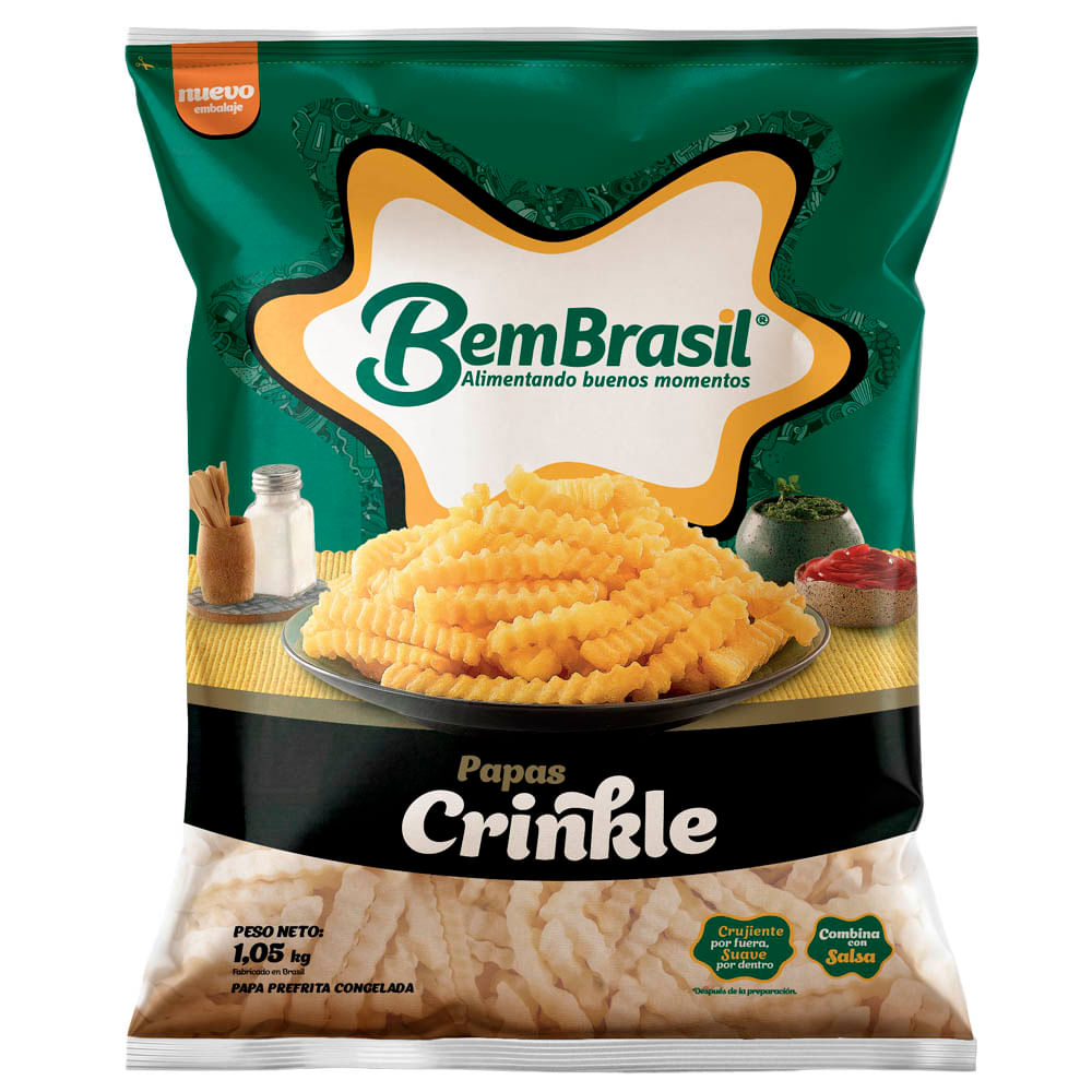 Papa Crinkle Congelada BEM BRASIL Bolsa 1.05kg