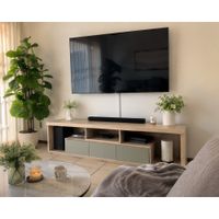 Mesa de TV Minimalista Kaori Rovere y Agave 200 cm de largo