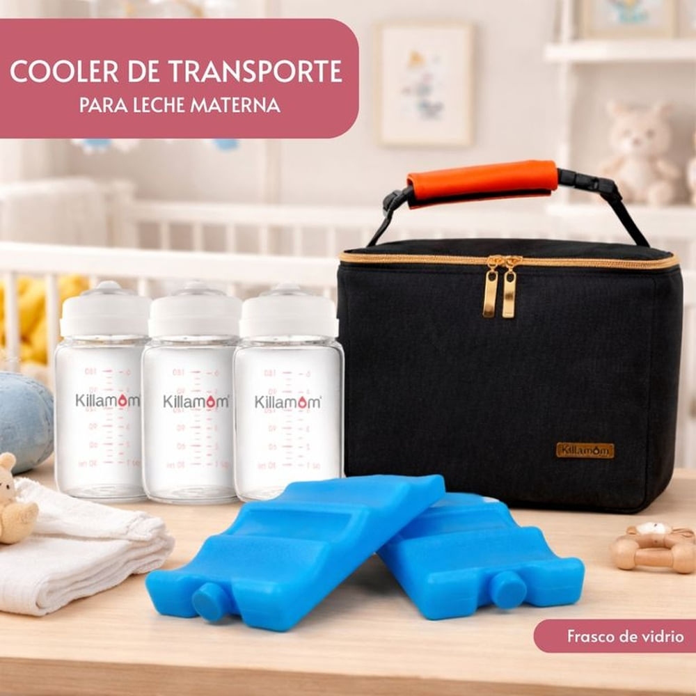COOLER BAG CON GANCHO Frascos de vidrio Negro