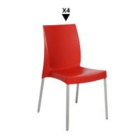 Pack De 4 Sillas Ada Rojo - Ziyaz
