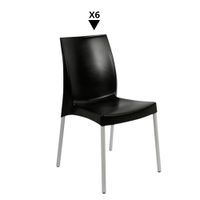 Pack De 6 Sillas Ada Negro - Ziyaz