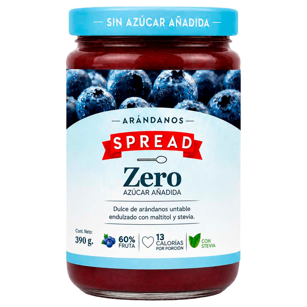 Mermelada de Arándanos SPREAD sin Azúcar Añadida Frasco 390g