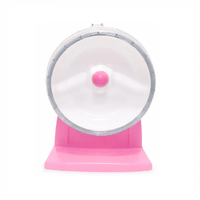 Rueda De Ejercicio En Acrílico Para Hámsters Marca Carno Color Rosado De 12cm De Diámetro