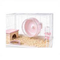 Rueda De Acrílico Silenciosa Para Hámster Marca Carno Color Rosado De 11cm De Diámetro