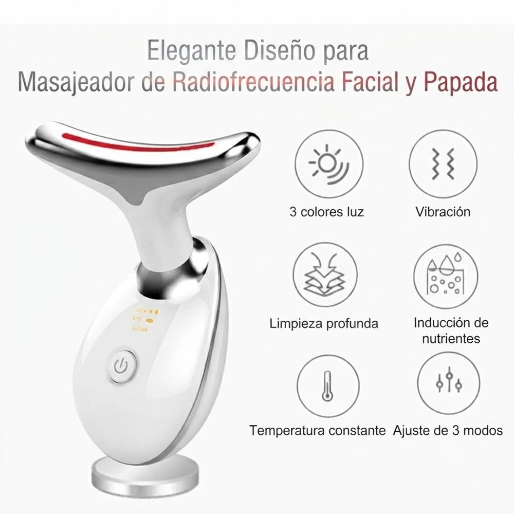 Masajeador de Radio Frecuencia Facial y de Papada Antiarrugas Antimanchas.