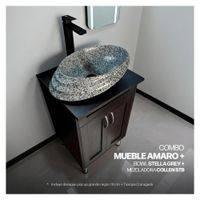 COMBO MUEBLE AMARO + BOWL STELLA GREY + MEZCLADORA COLLEN STB + DESAGUE PUSH NEGRO