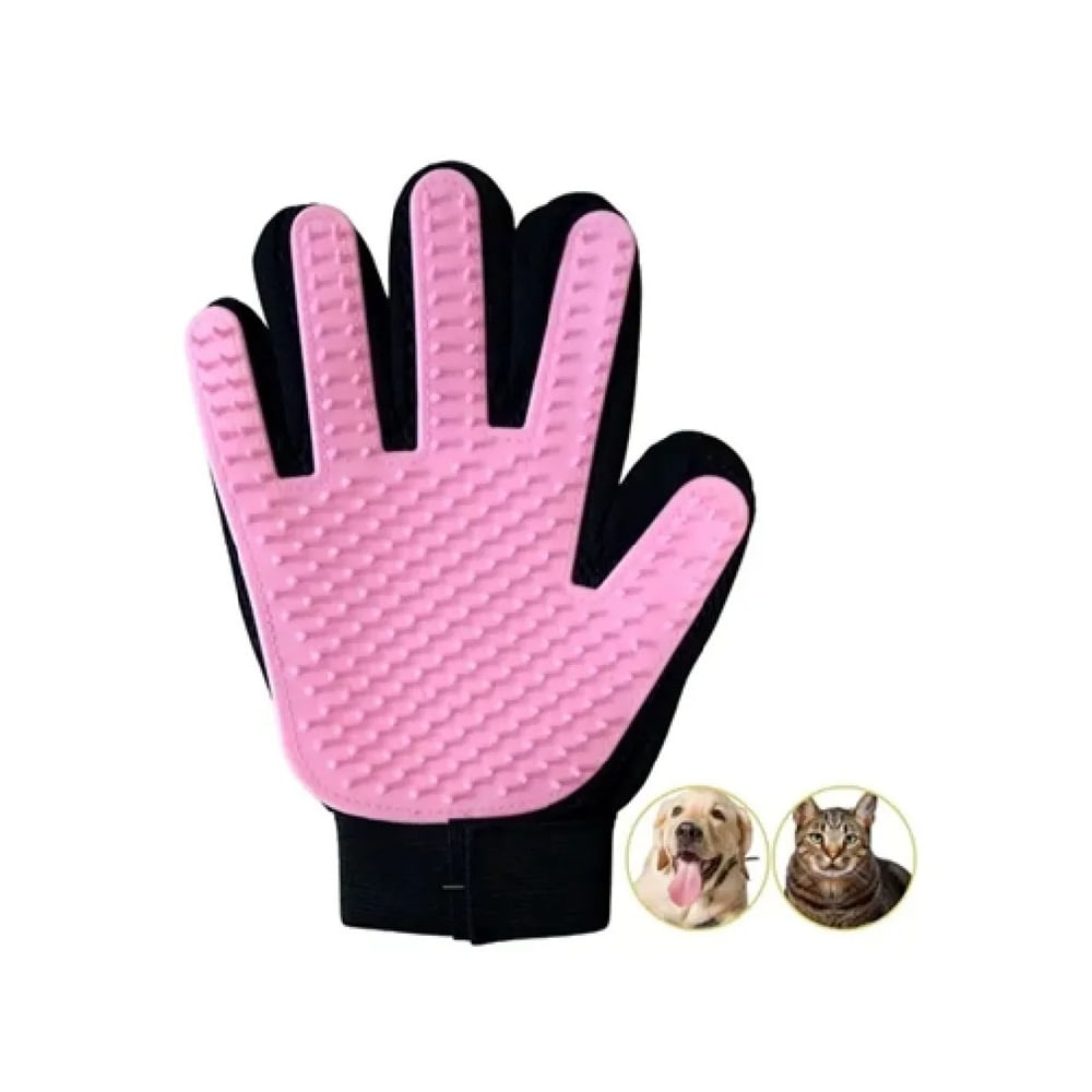Guante De Silicona Quita Pelo Muerto Y Masajeador Para Mascotas Perros Y Gatos Color Rosado
