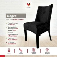 Funda de silla butaca curva de terciopelo 8 sillas - Negro
