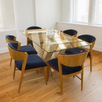 Juego de Comedor Vittoria 6 Sillas de Madera con Tablero de Vidrio TU MESITA
