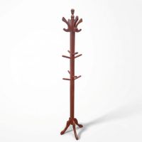 Perchero de Pie de Madera Color Cedro 1.75 m  Organizador para Ropa Abrigos Sombreros y Accesorios