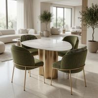 Juego de Comedor Atenea 4 Sillas con Piedra Sinterizada TU MESITA