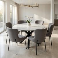 Juego de Comedor Odette 6 Sillas con Piedra Sinterizada TU MESITA