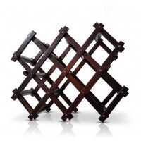 Vinera Montevideo de Madera de Pino Plegable para 10 Botellas Color Marrón  Organizador de Vinos