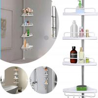 Esquinero de Ducha Estante de 4 Niveles Organizador de Baño Blanco