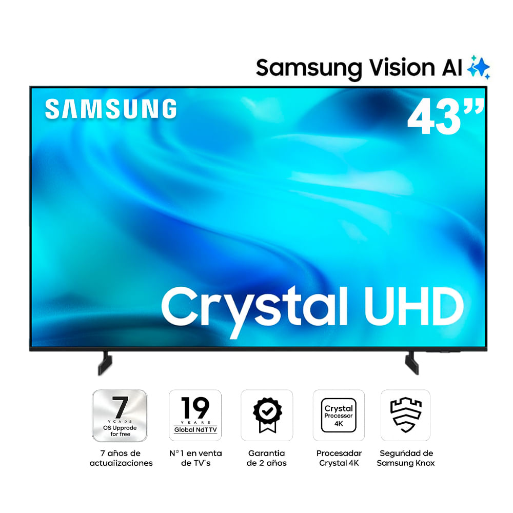 Televisor Samsung 43 Smart UHD Crystal 4K UN43U8000HG