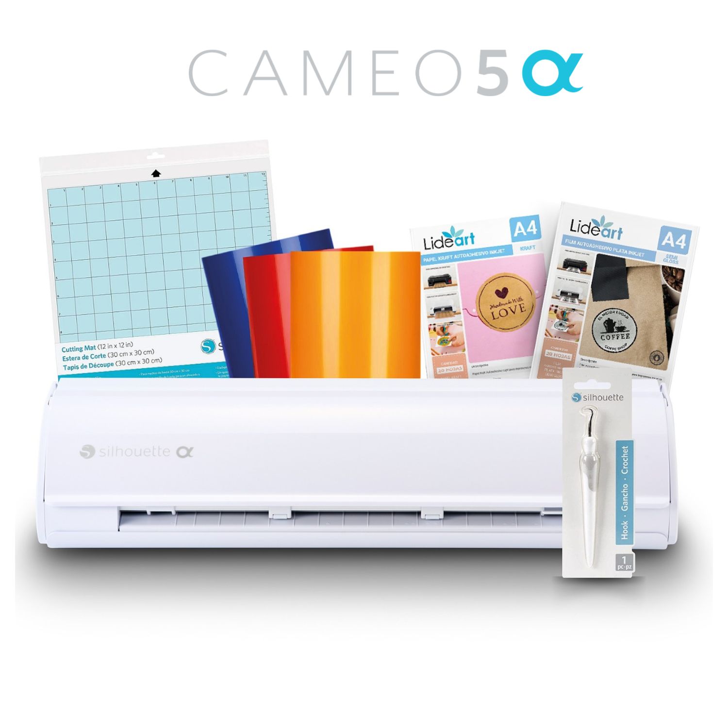 Kit Básico Silhouette Cameo 5 Alpha Blanco y Accesorios