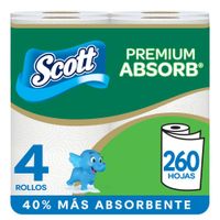 Papel Toalla SCOTT Premium Absorb Paquete 4un