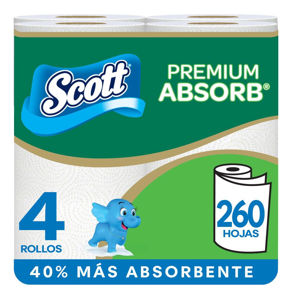 Papel Toalla SCOTT Premium Absorb Paquete 4un