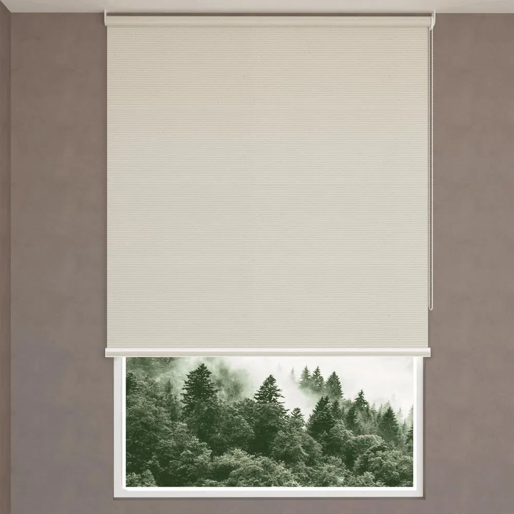 Cortina Tipo Roller Blackout Fiber Crema 100 x  140 cm