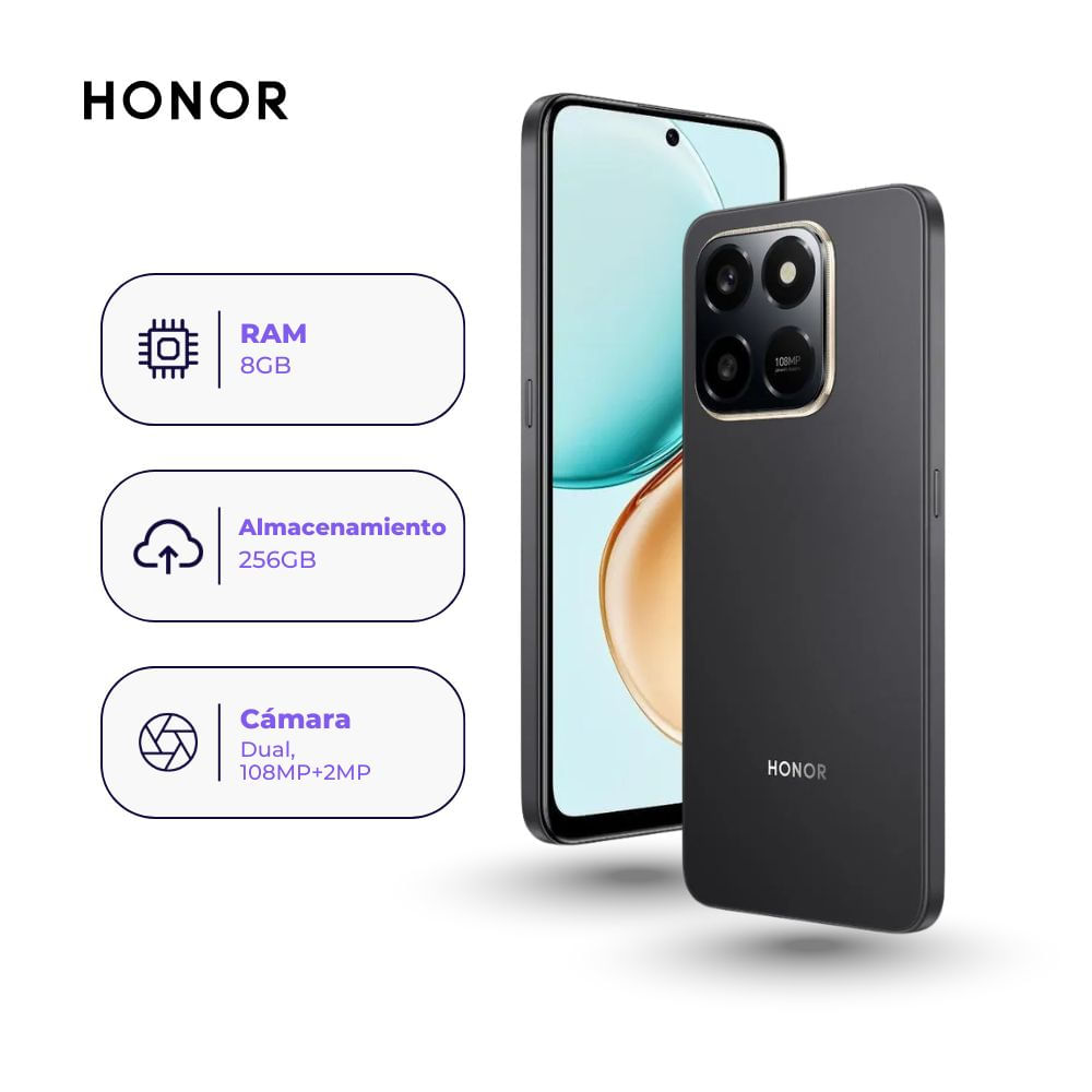 Honor X7d 256GB 8GB Ram Negro