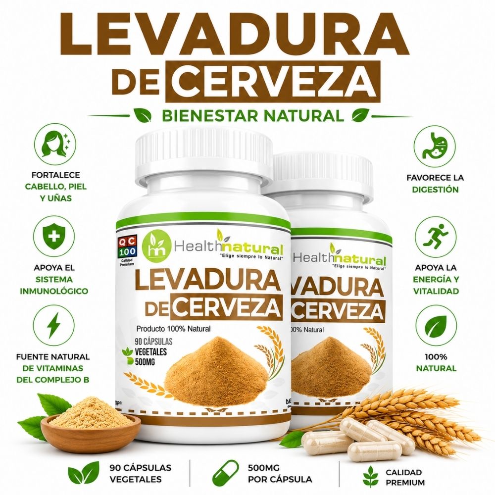 PACK 2 LEVADURA DE CERVEZA HEALTHNATURAL 1000MG