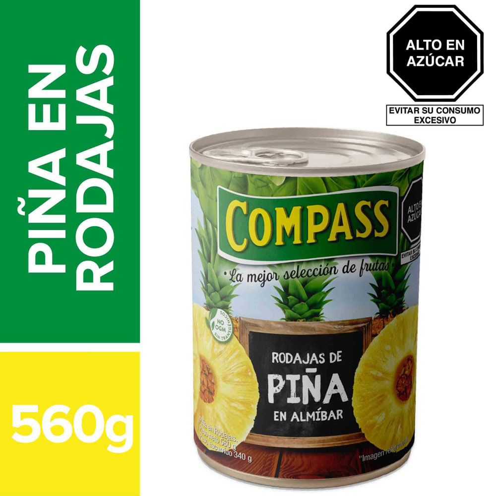 Piña en Rodajas COMPASS Lata 560g