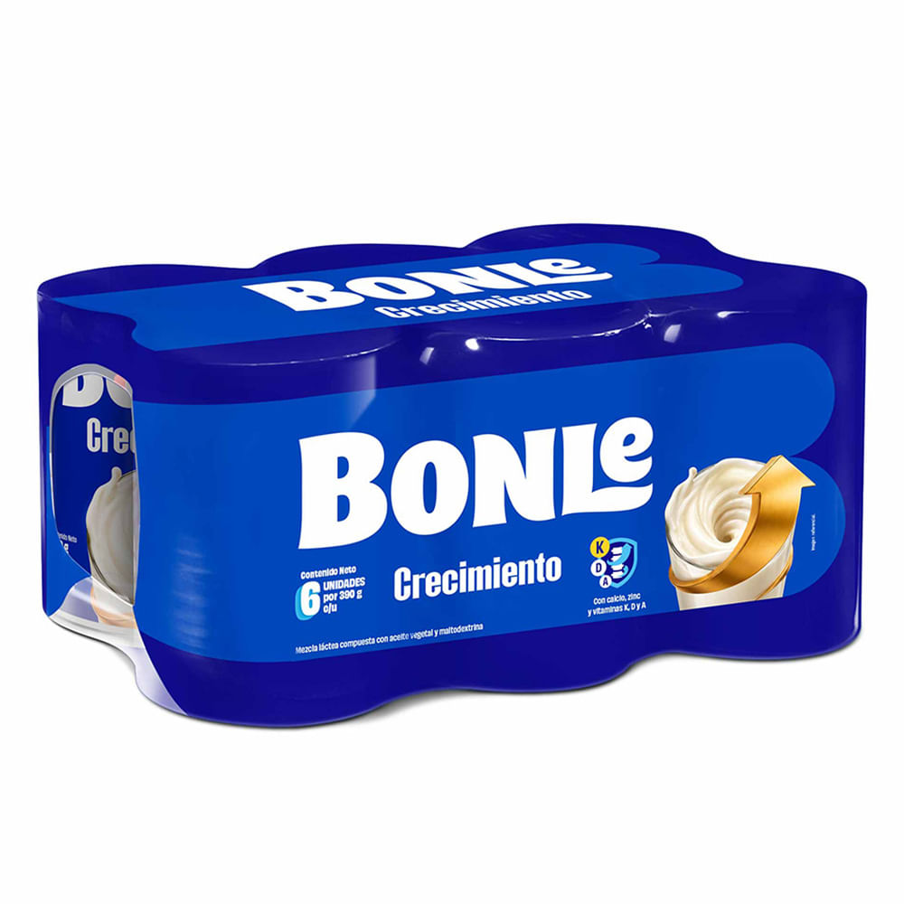 Mezcla Láctea BONLE Crecimiento Lata 390g Paquete 6un