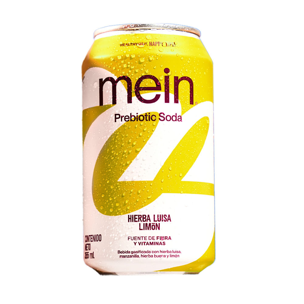 Soda Prebiótica MEIN SODA Hierba Luisa y Limón Lata 355ml