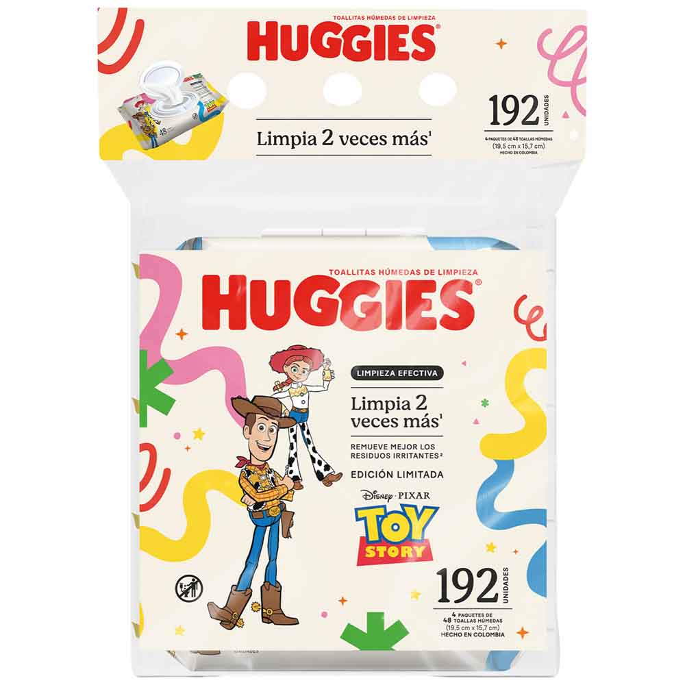 Toallitas Húmedas HUGGIES Limpieza Efectiva Toy Story Paquete 192un
