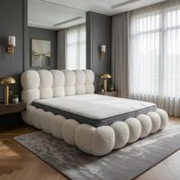 Cama Box Celine King Blanco Tarima + Cabecera TU MESITA