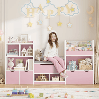 Estantería Organizador Infantil Vael Blanco y Rosado Nice Home