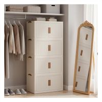 Mueble Plegable Beige 4 Niveles Estante Organizador de Habitacion YRegalo Sticker