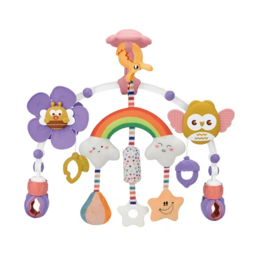 Arco Multifuncional Colgante Rosado de Arcoiris de Abejita Spinner Morado con Buho HL2025-72