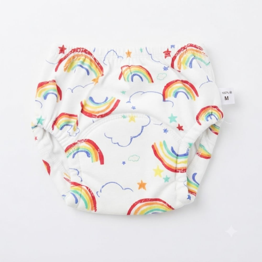 Calzón de Entrenamiento Blanco Diseño Arcoiris Talla M