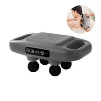 PISTOLA MASAJEADORA MUSCULAR CON 4 CABEZALES PANTALLA LCD Y BATERÍA RECARGABLE