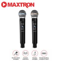 Micrófono Dual Maxtron Vocalist RX - MX 7238 RX Inalámbrico Recargable