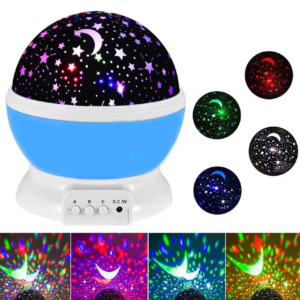 PROYECTOR DE ESTRELLAS LED COLOR ALEATORIO Y GIRATORIO CON LUZ AMBIENTAL PARA HABITACIÓN