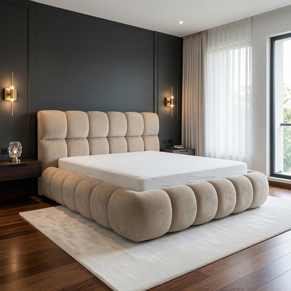 Cama Box Verona Queen Beige Tarima + Cabecera TU MESITA