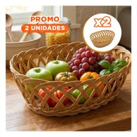 Pack2 Canastilla con Tejidos Abiertos Mostaza para Sala YPapel Regalo