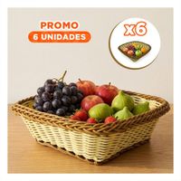 Pack6 Cesta Decorativa Cuadrada Mostaza y Marron para Espacios del Hogar 24x8cm YPapel Regalo