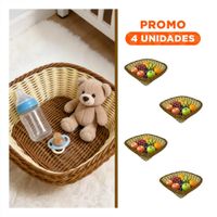 Pack4 Canastilla Cuadrada Tejida para Hogar Color Mostaza y Marron 24x8cm YRegalo Sticker