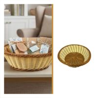 Contenedor Circular con Diseño Tejido Mostaza y Marron 25x8cm YLigas Regalo