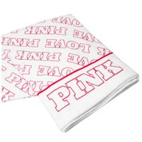 TOALLA BLANCO ROJO LOGO PINK